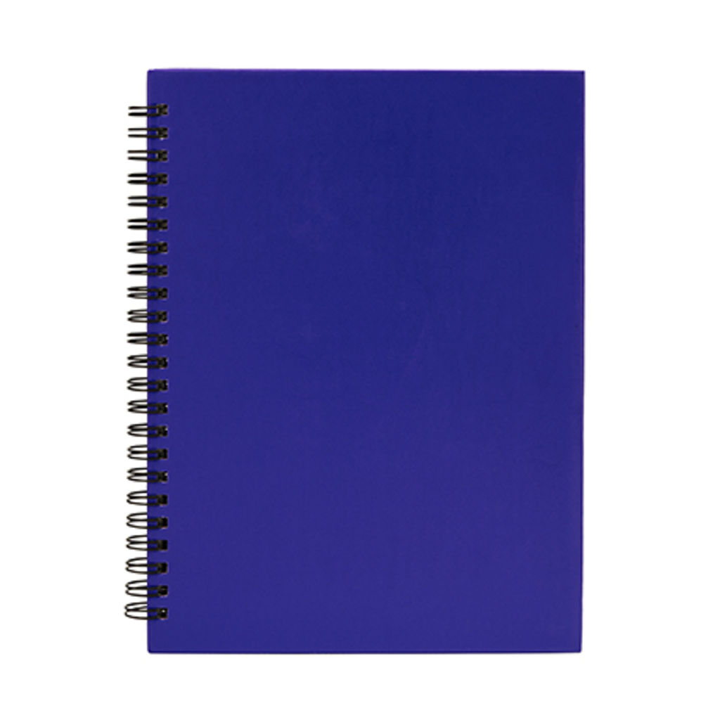Блокнот на пружині з мікроперфорованими лінійованими аркушами паперу, колір яскравий синій