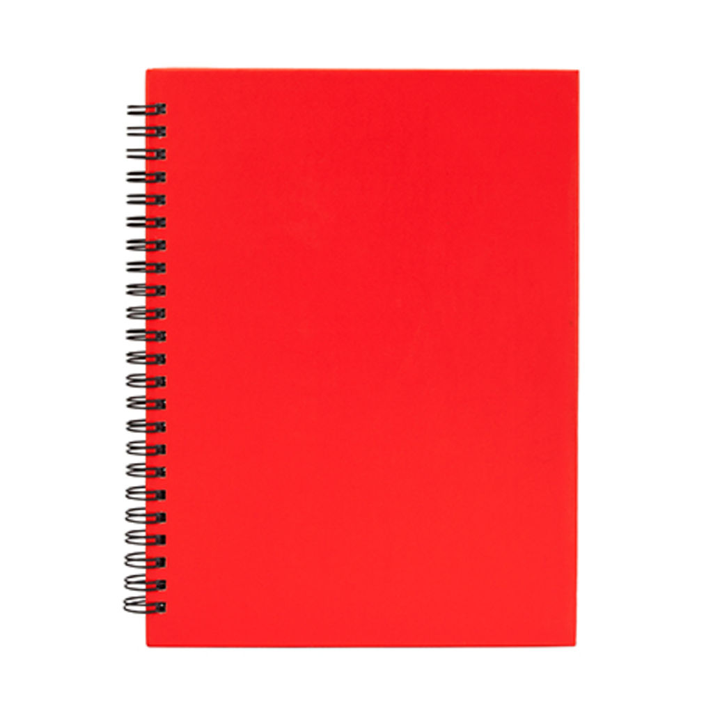 Блокнот на пружине с микроперфорированными линоваными листами бумаги, цвет красный