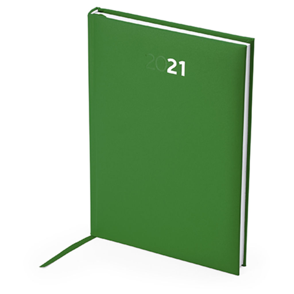 Еженедельник формата A5, цвет зеленый папоротник
