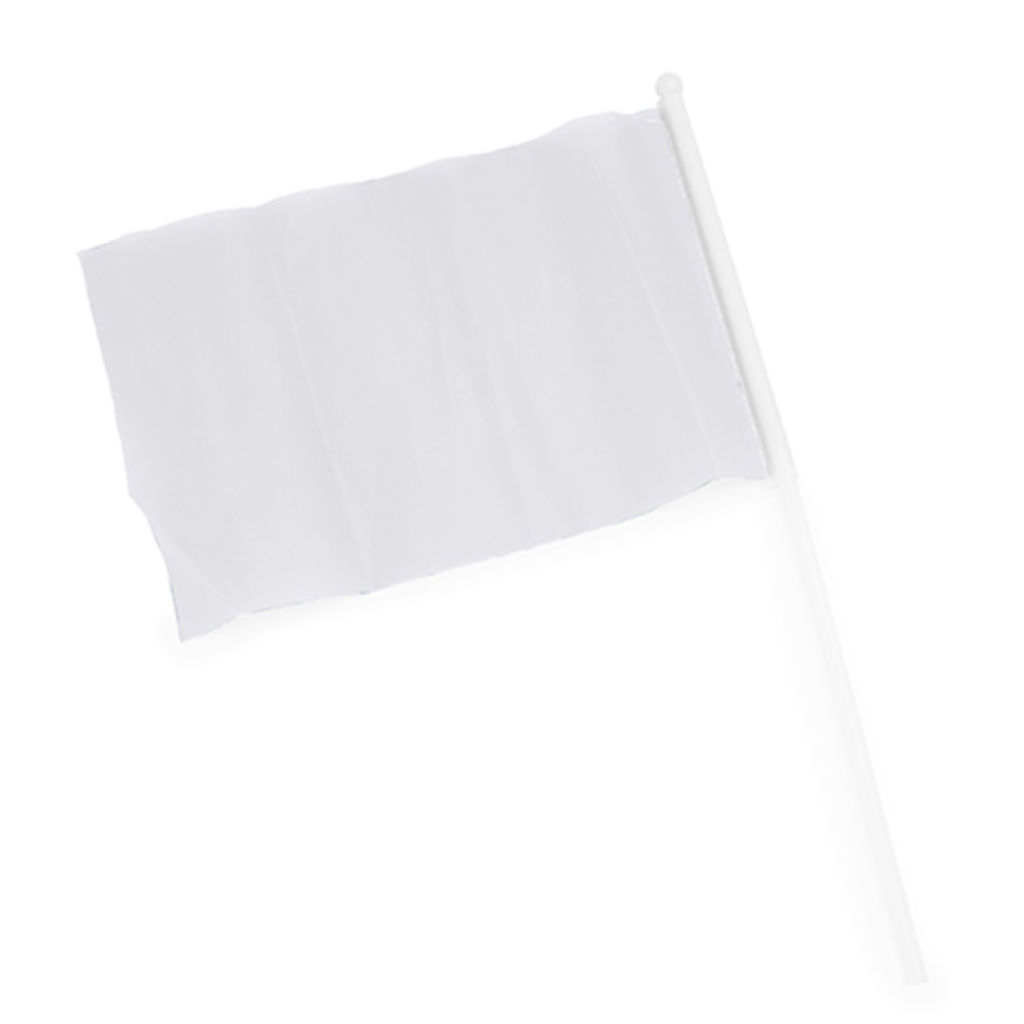 Маленький флаг с древком в ​​различных цветах и ​​наконечником, цвет белый