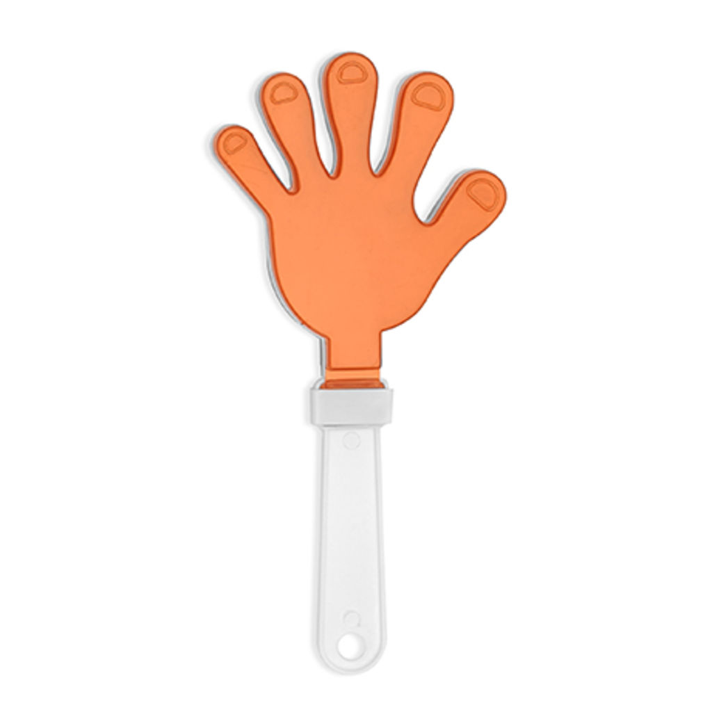 Двоколірні калатала у вигляді руки з ручкою, колір апельсиновий