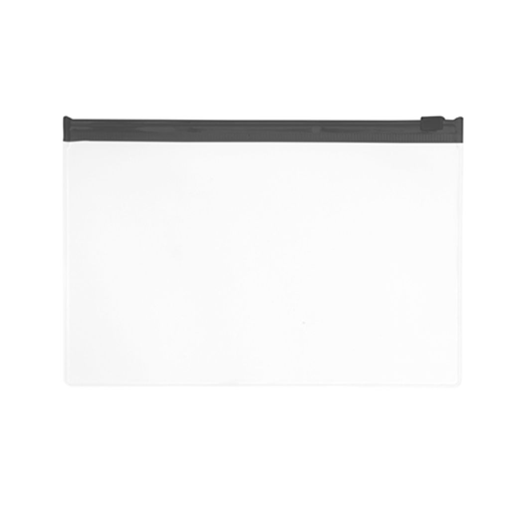 Универсальный чехол из PVC с прозрачным корпусом и цветной застежкой, цвет черный
