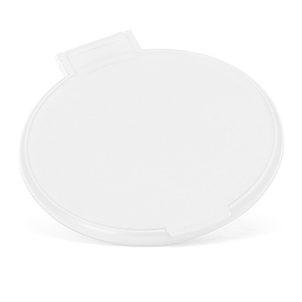 Практичное складное зеркальце в полупрозрачном корпусе из PP, цвет белый