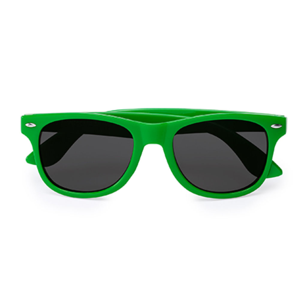 Солнцезащитные очки с классическим дизайном в блестящей отделке, цвет зеленый папоротник