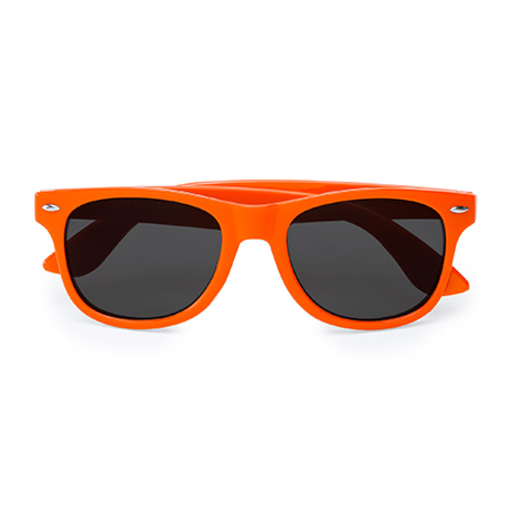 Солнцезащитные очки с классическим дизайном в блестящей отделке, цвет апельсиновый