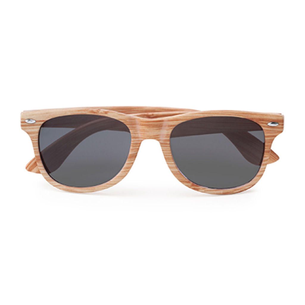 Солнцезащитные очки с классическим дизайном и отделкой под дерево, цвет бамбуковый