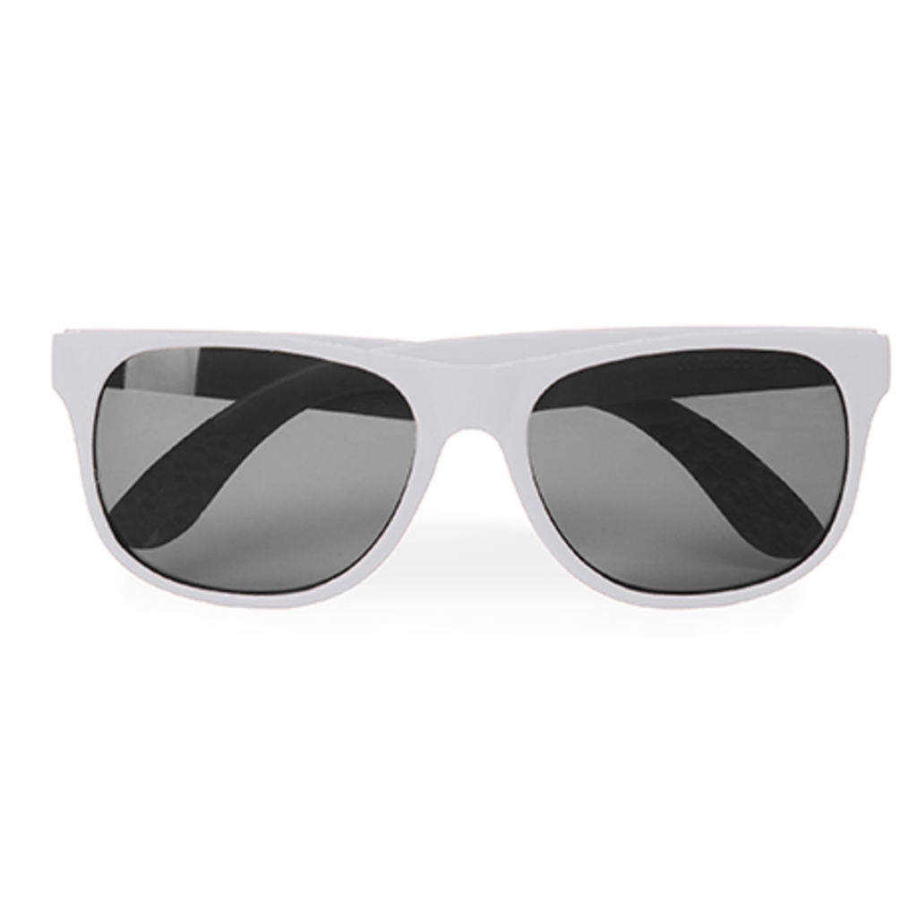 Класичні сонцезахисні окуляри зі зручною оправою в матовому оздобленні і лінзами зі ступенем захисту UV 400, колір білий