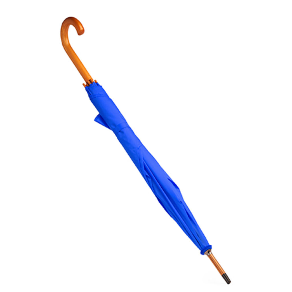 Парасолька з ручкою зі стрижнем і накінечниками під дерево, колір яскравий синій