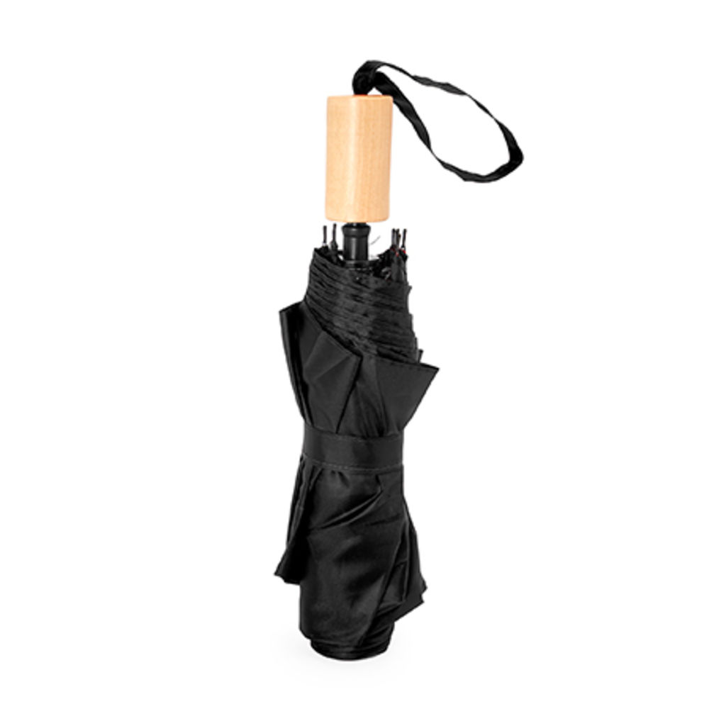 KHASI Складана парасолька з механічним відкриванням в чохлі відповідного кольору, колір чорний
