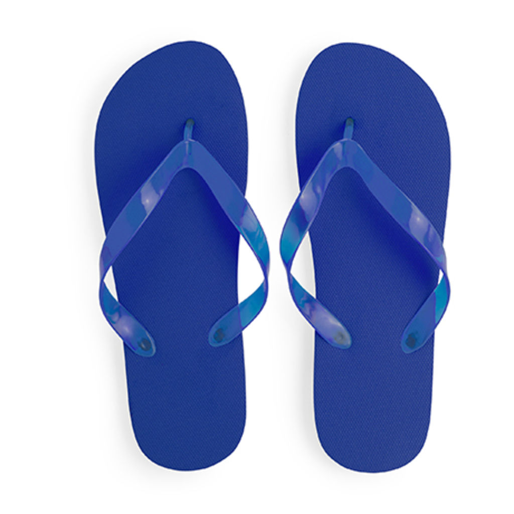 Пляжні шльопанці зі зручною підошвою з PE і напівпрозорими ремінцями з PVC, колір яскравий синій