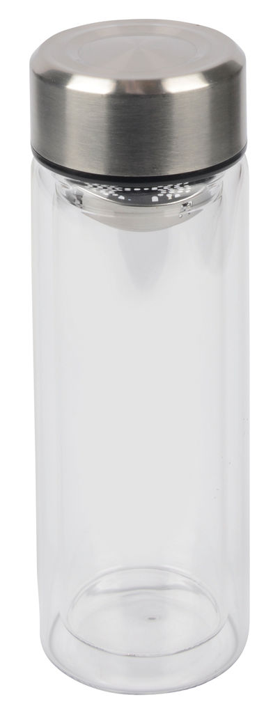 Бутылка CHAI с двойными стенками, цвет прозрачный, серебряный