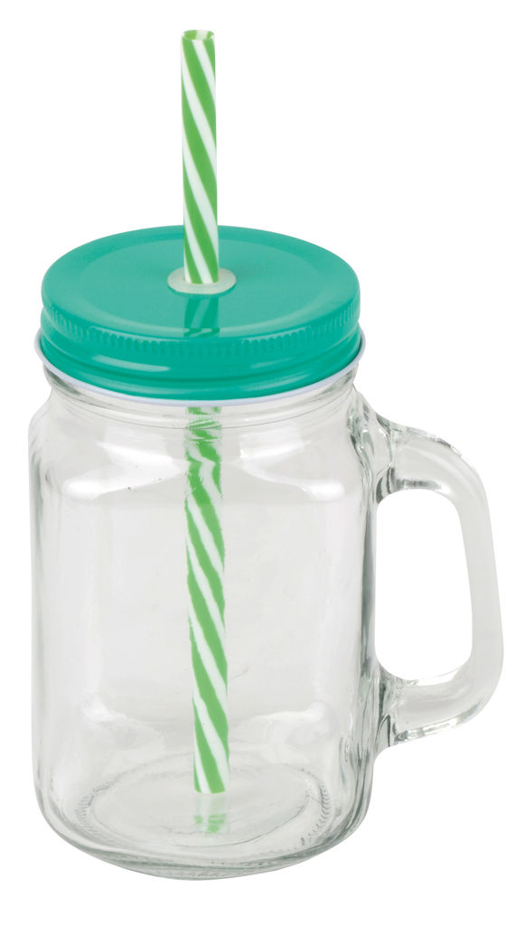 Кружка в стиле ретро SUMMER DRINK, цвет зелёный, прозрачный