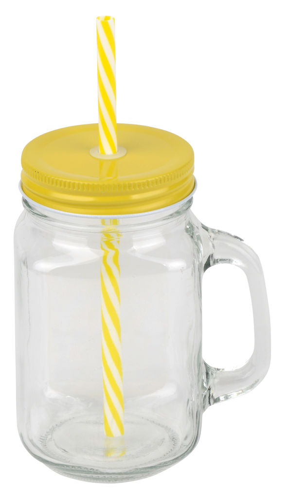 Кружка в стиле ретро SUMMER DRINK, цвет жёлтый, прозрачный