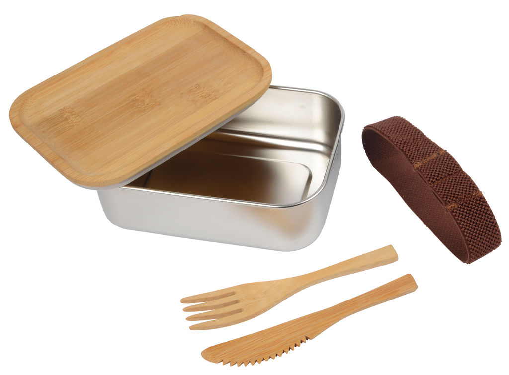 Контейнер харчовий ECO TASTE, колір коричневий, сріблястий - 56-0306026- Фото №3