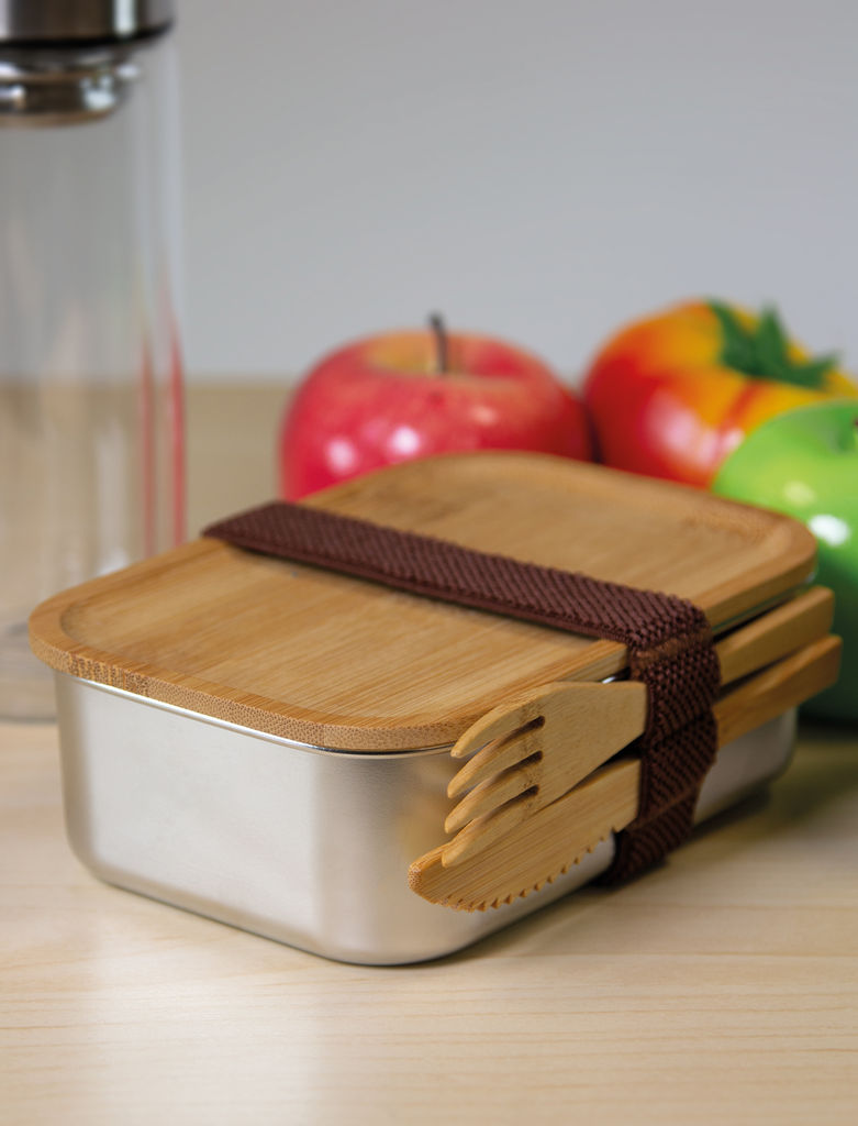 Контейнер харчовий ECO TASTE, колір коричневий, сріблястий - 56-0306026- Фото №4