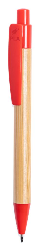 Ручка шариковая бамбуковая Heloix, цвет красный