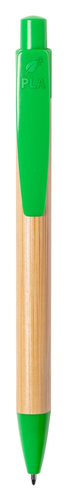 Ручка шариковая бамбуковая Heloix, цвет зеленый