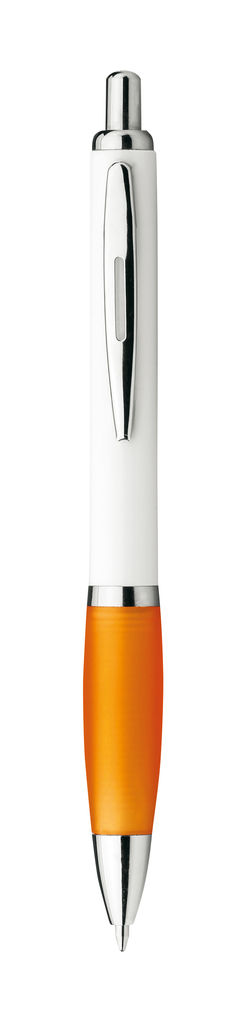 Пластиковая шариковая ручка, синие чернила, цвет оранжевый