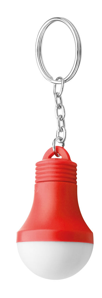 Пластиковый брелок в форме лампы со светодиодной подсветкой, цвет красный