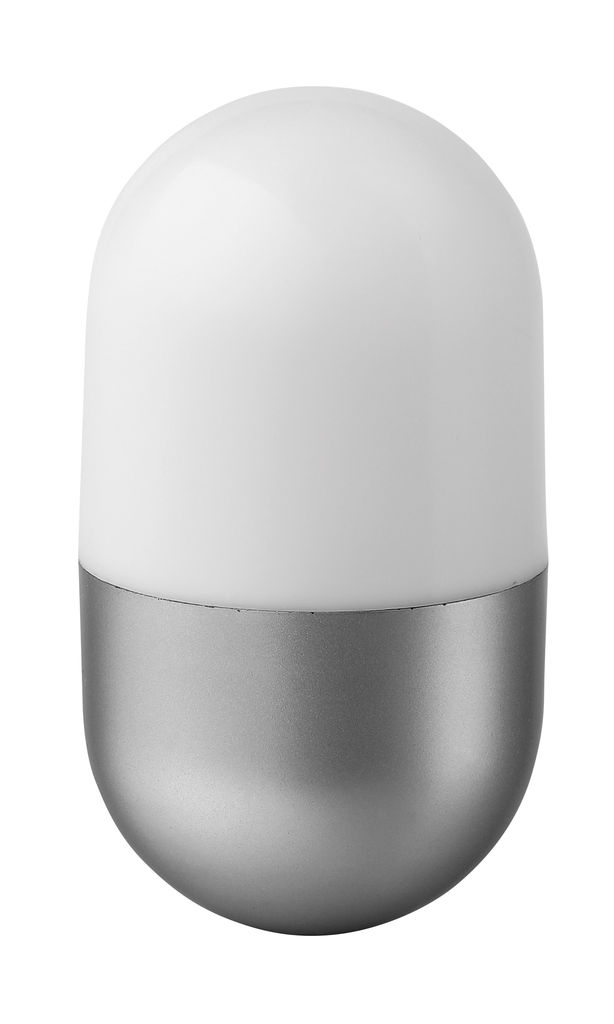 Пластиковый светодиодный фонарь с 5 светодиодами в форме капсулы, цвет серебряный