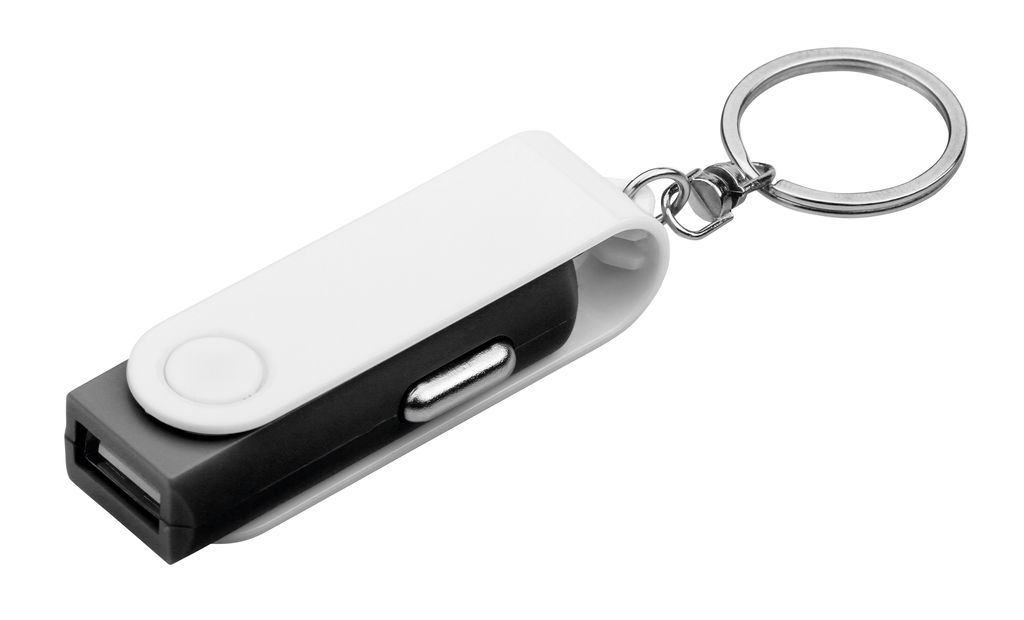 Пластиковий брелок - USB-адаптер для автомобіля, колір чорний