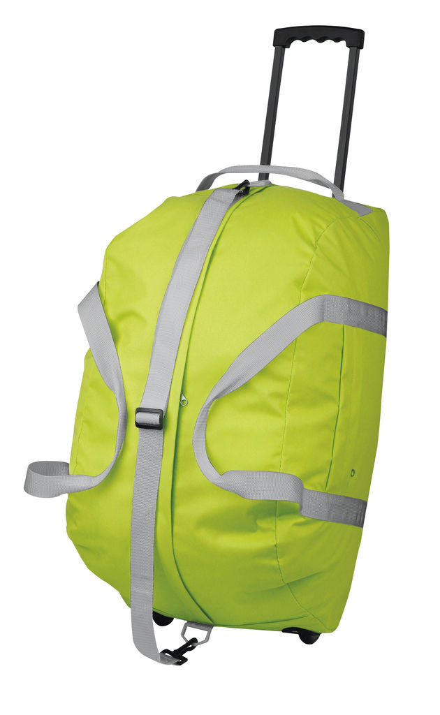 Дорожный чемодан на колесах из полиэстера, 600D, цвет зеленый