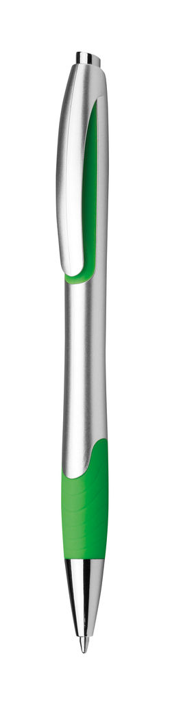 Пластикова кулькова ручка 0,7 мм, сині чорнила низької в'язкості, колір зелений