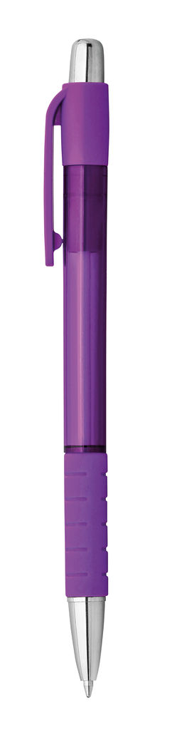 Пластикова кулькова ручка, сині чорнила, колір пурпурний