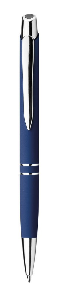Метав. ручка з прогумованою поверхнею, сині чорнила, SANTINI, колір синій