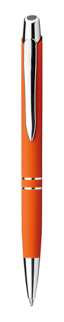 Метав. ручка з прогумованою поверхнею, сині чорнила, SANTINI, колір помаранчевий