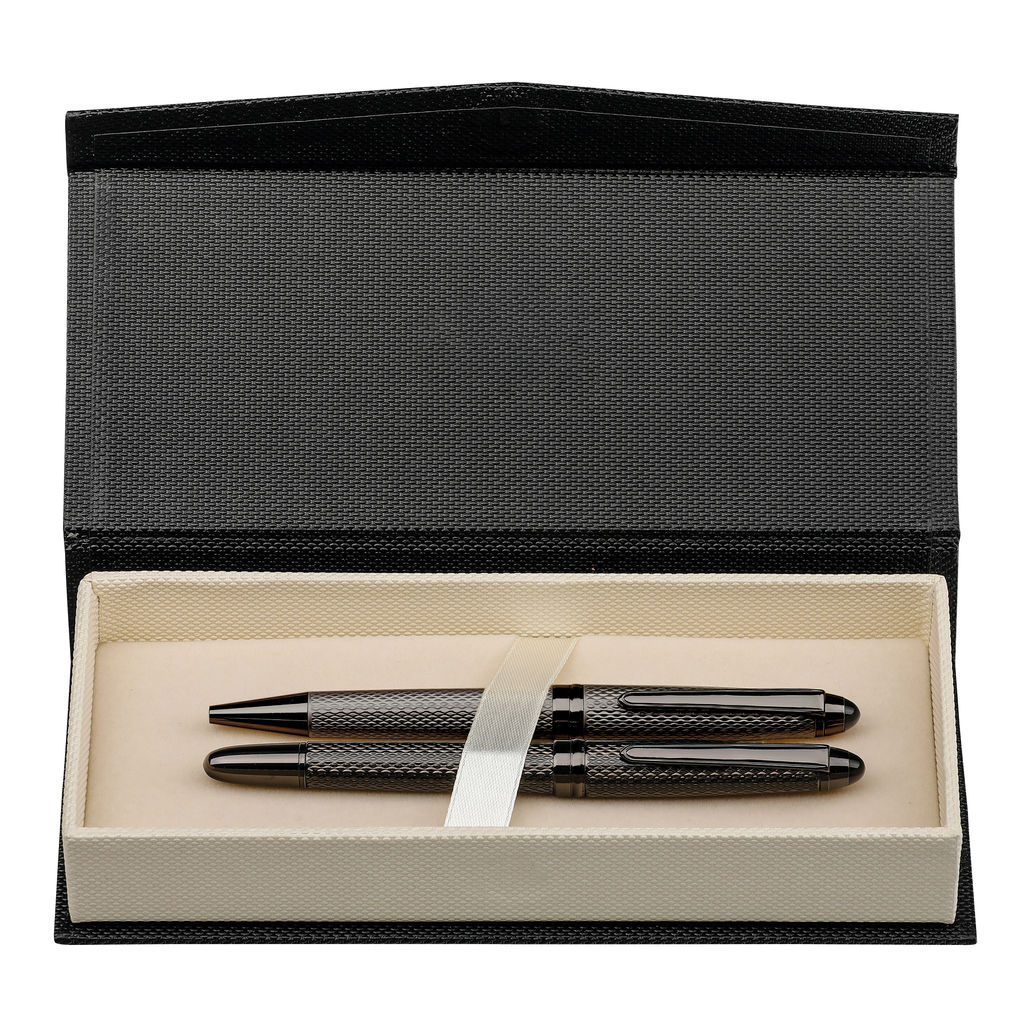 Набор из метал. шар. ручки и ручки-роллера, синие чернила, SANTINI, цвет серый