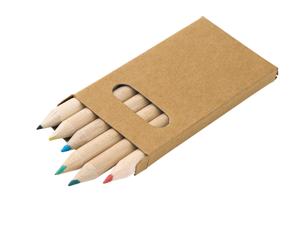 Коробка с 6-ю цветными карандашами