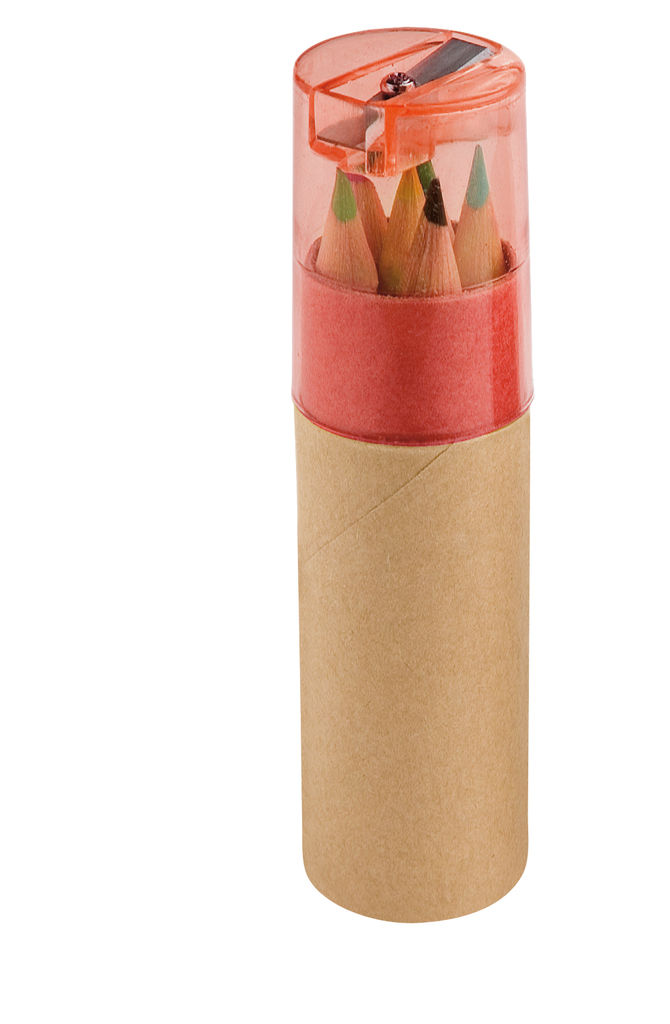 Коробка с 6-ю цветными карандашами, цвет красный