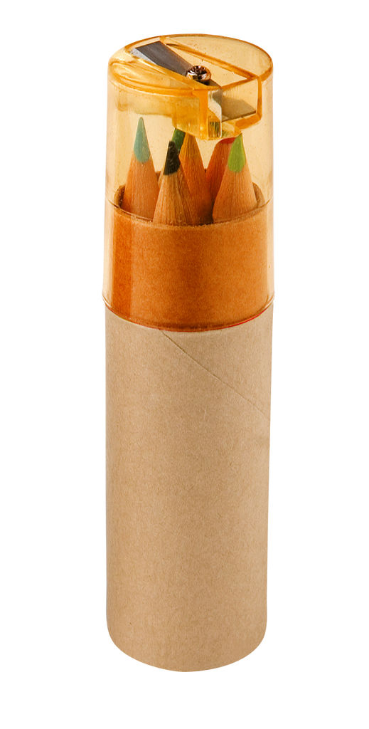 Коробка с 6-ю цветными карандашами, цвет оранжевый