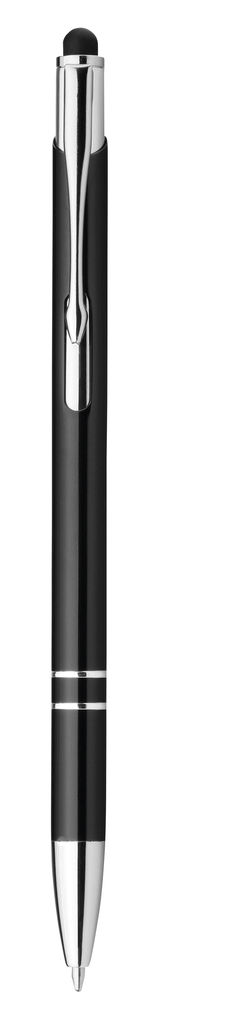 Металлическая шариковая ручка с функцией стилуса, синие чернила, цвет черный