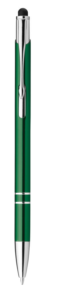 Металлическая шариковая ручка с функцией стилуса, синие чернила, цвет зеленый