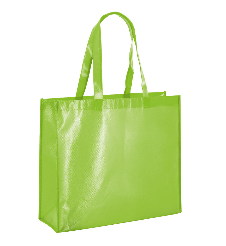 MILLENIA. Ламінована неткана сумка, колір світло-зелений