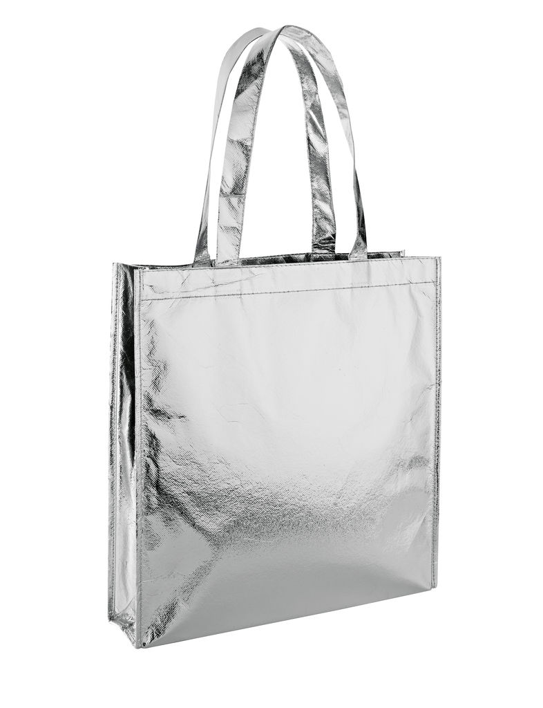 SAWGRASS. Ламінована неткана сумка, колір срібний