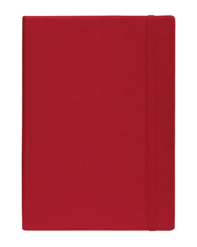Блокнот с ремешком 90x140 мм, цвет красный
