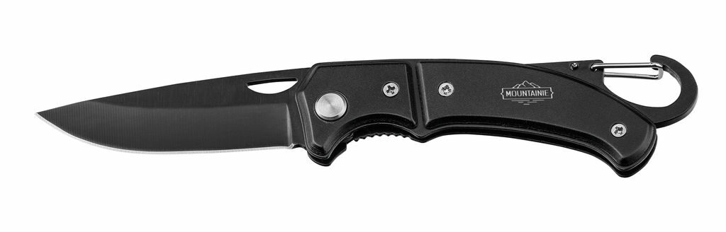 Карманный нож из нерж. стали с предохранит., лезв. 6,4 см, BEAVER черный - 94037-103- Фото №4