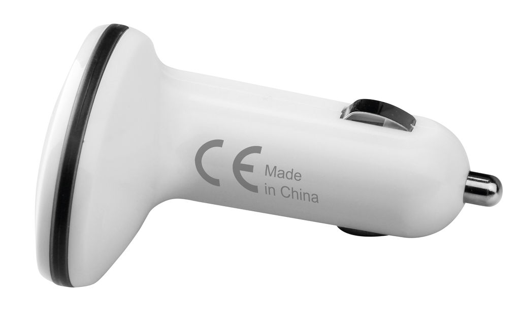 USB-адаптер из пластика с двумя выходами, цвет белый - 97120-106- Фото №2