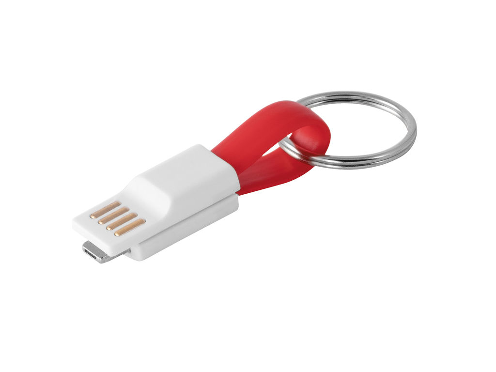 USB-кабель с разъемом 2 в 1, цвет красный