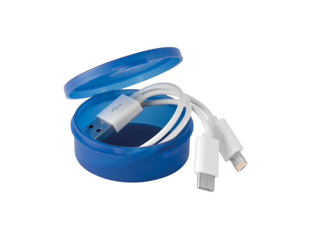 USB-кабель 3 в 1, колір королівський синій