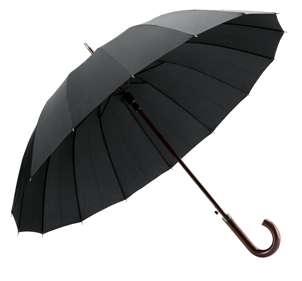 Зонт из 16 прутьев, цвет черный