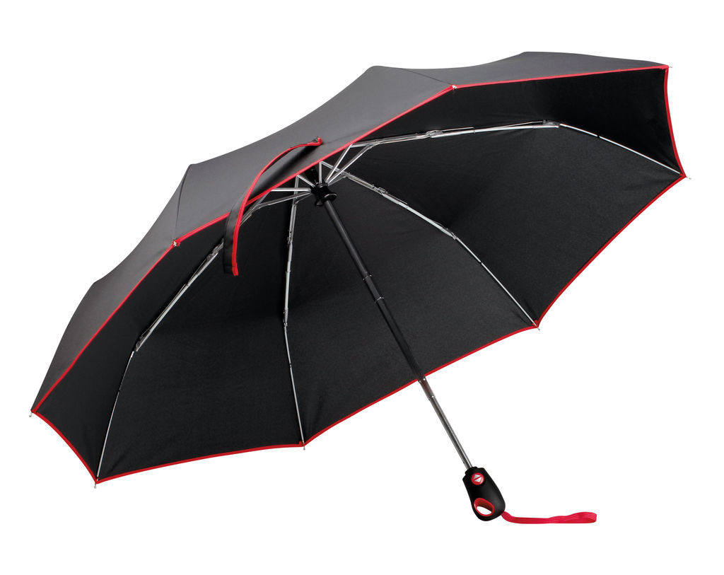 Складной зонт с системой закрытия и открытия, цвет красный