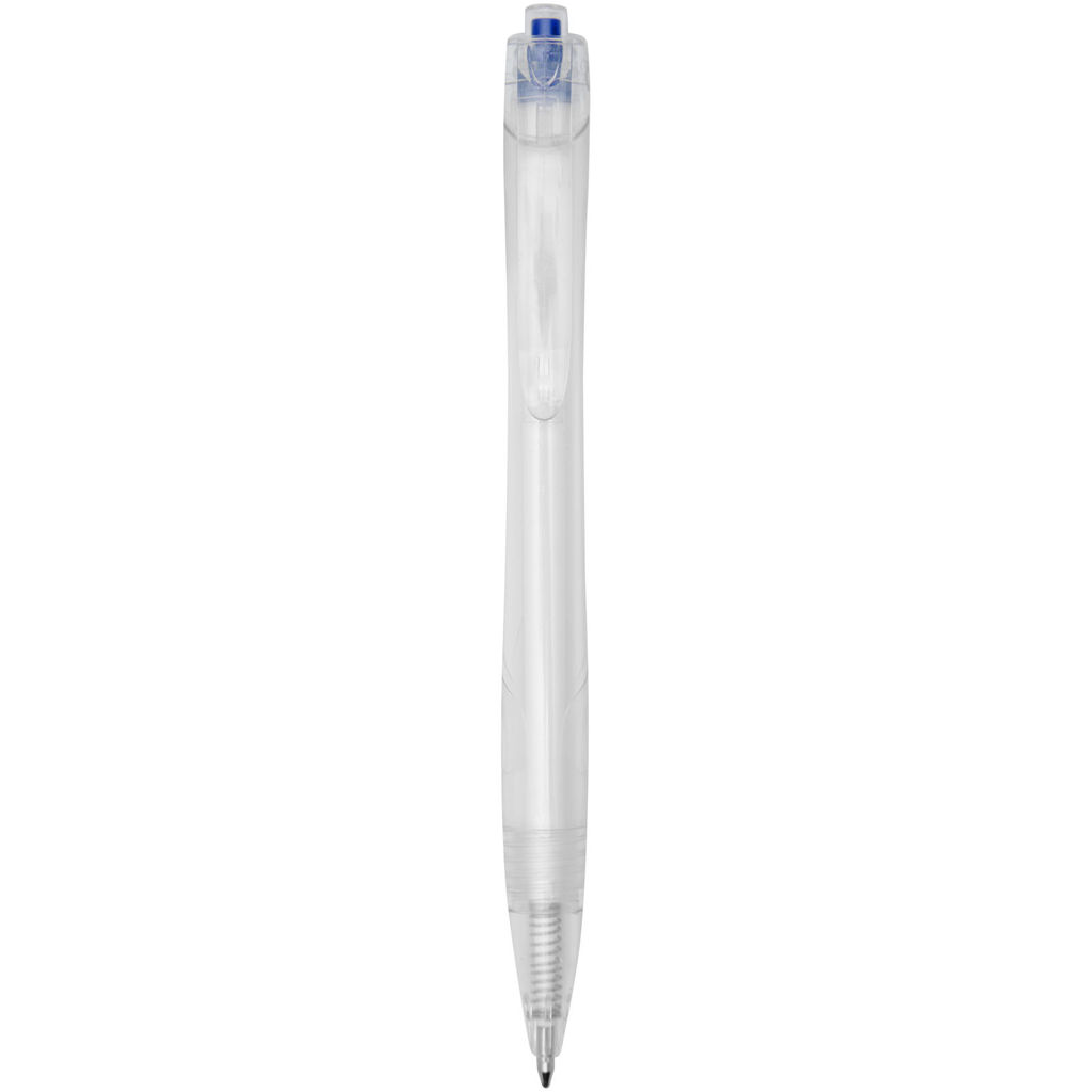 Ручка кулькова Honua, колір яскраво-синій, прозорий