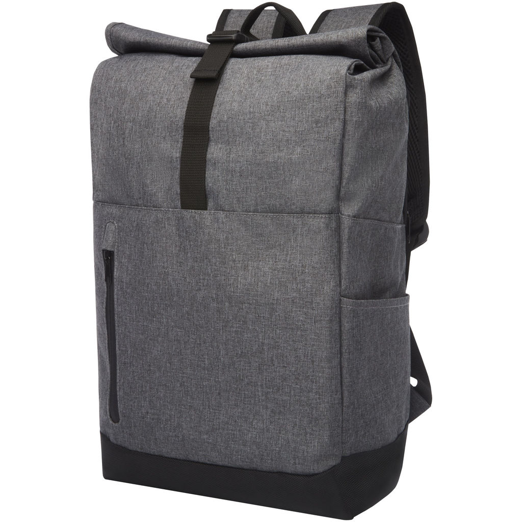 Рюкзак складаний для ноутбука Hoss, колір сірий яскравий, суцільний чорний
