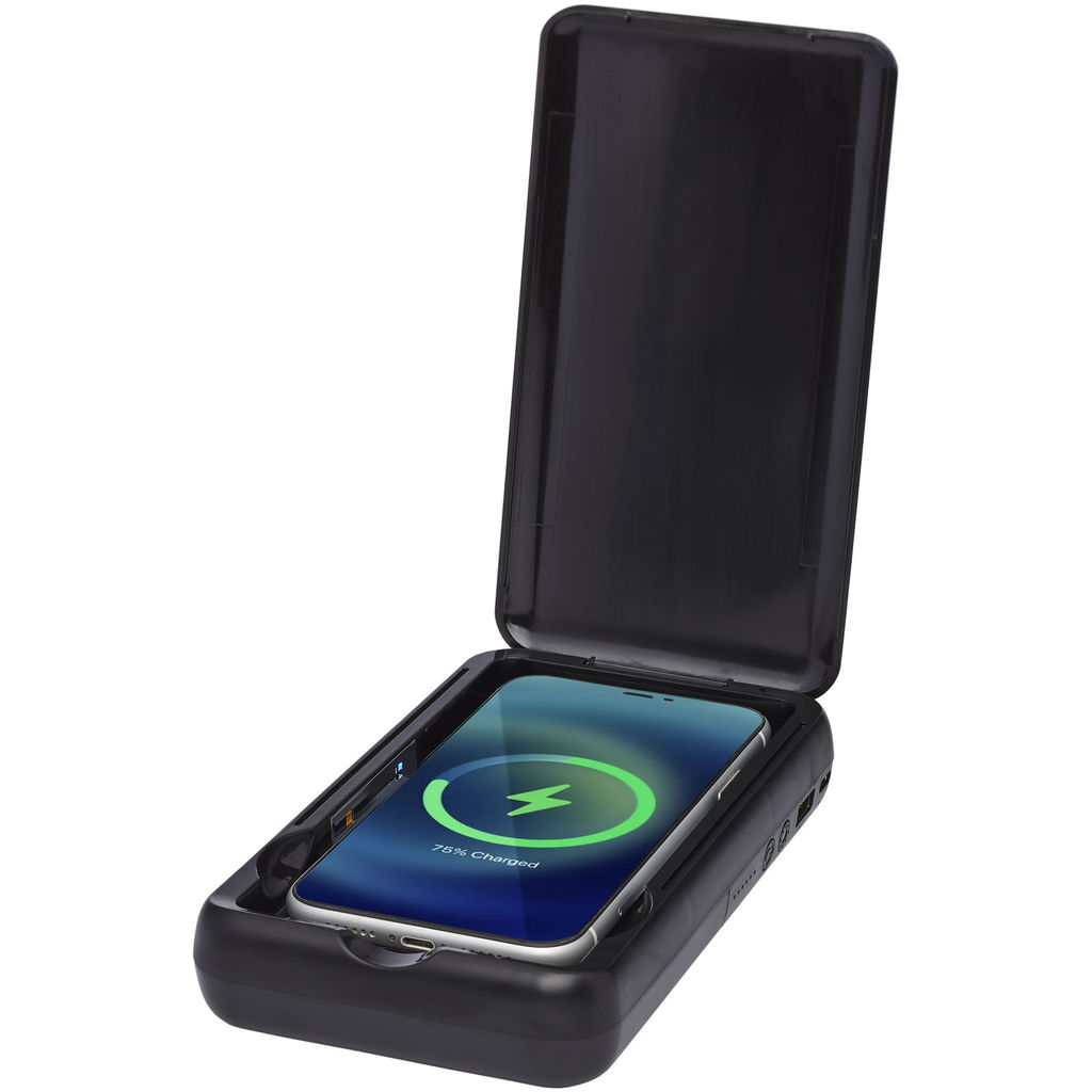 УФ-стерилизатор для смартфона Nucleus, цвет сплошной черный