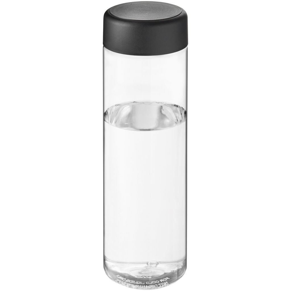 Пляшка для води H2O Vibe, колір прозорий, суцільний чорний