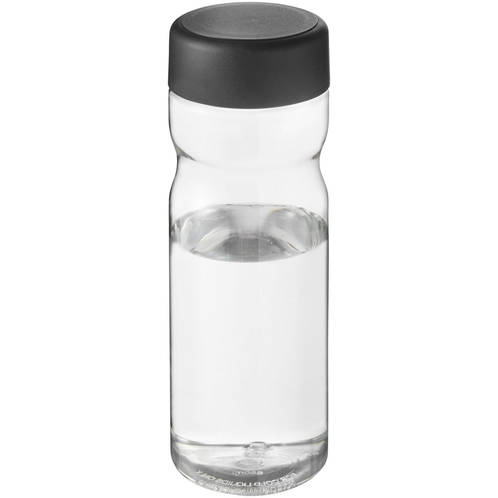 Пляшка для води H2O Base, колір прозорий, суцільний чорний
